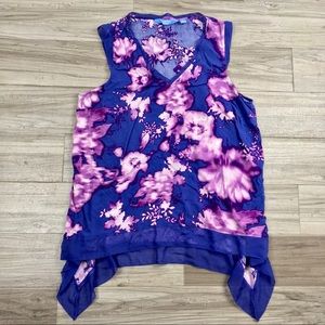 SIMPLY VERA Floral Watercolor Draped Tank